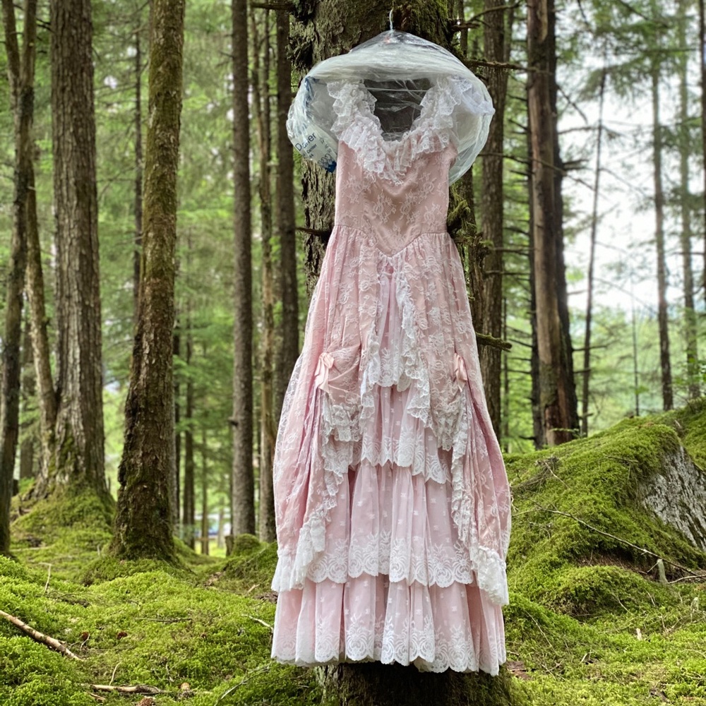 Extremely Rare! Vintage Blush pink ball gown - Picture 10 of 14